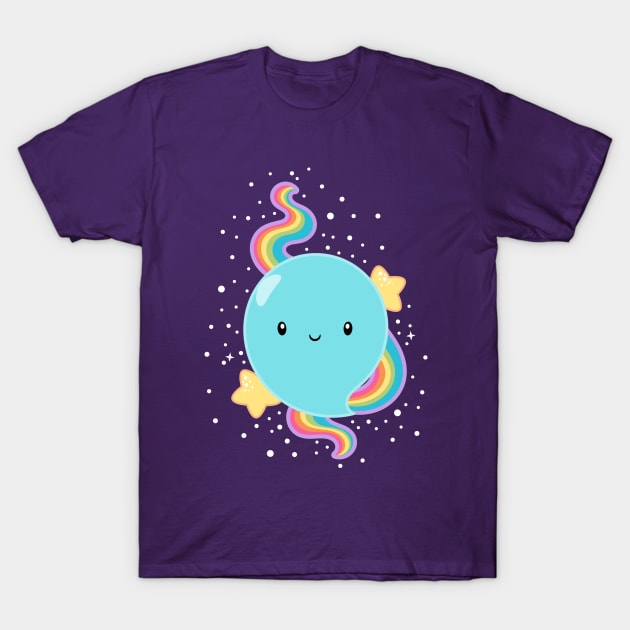 Kawaii Ghost in the Galaxy T-Shirt by JessicaSawyerDesign